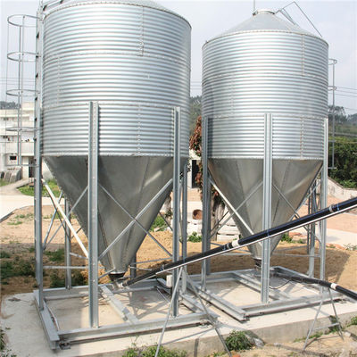 Équipement galvanisé d'aviculture 15 tonnes de stockage d'alimentation de silo de couleur de ruban