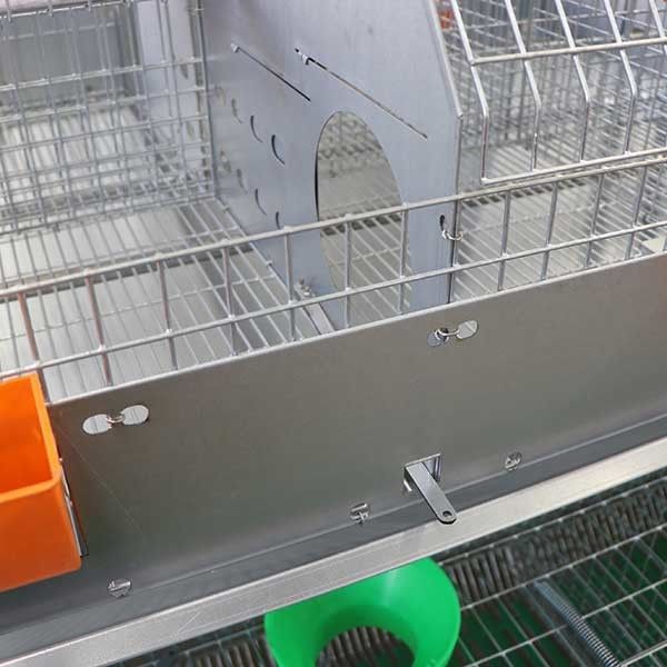24 biens faciles fonctionnants de nettoyage de rangées de la cage deux de lapin de ferme de batterie de cellules